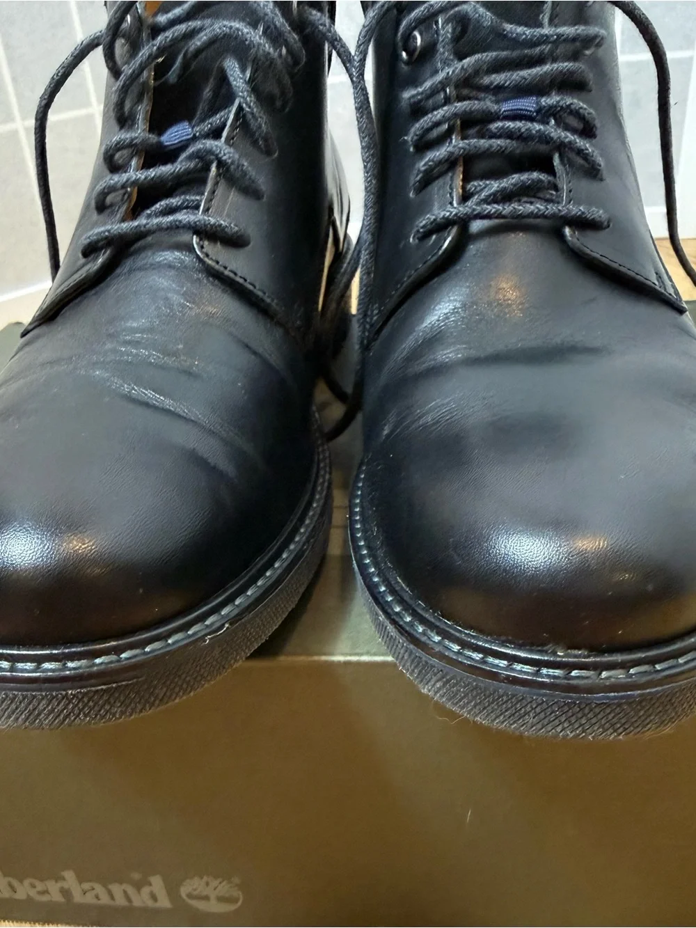 Timberland Men's Black Leather Lace-Up Chukka Boots Size 10.5